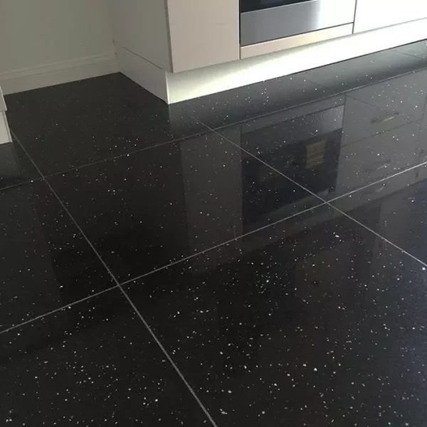 Black Glitter Quartz tile 60x60